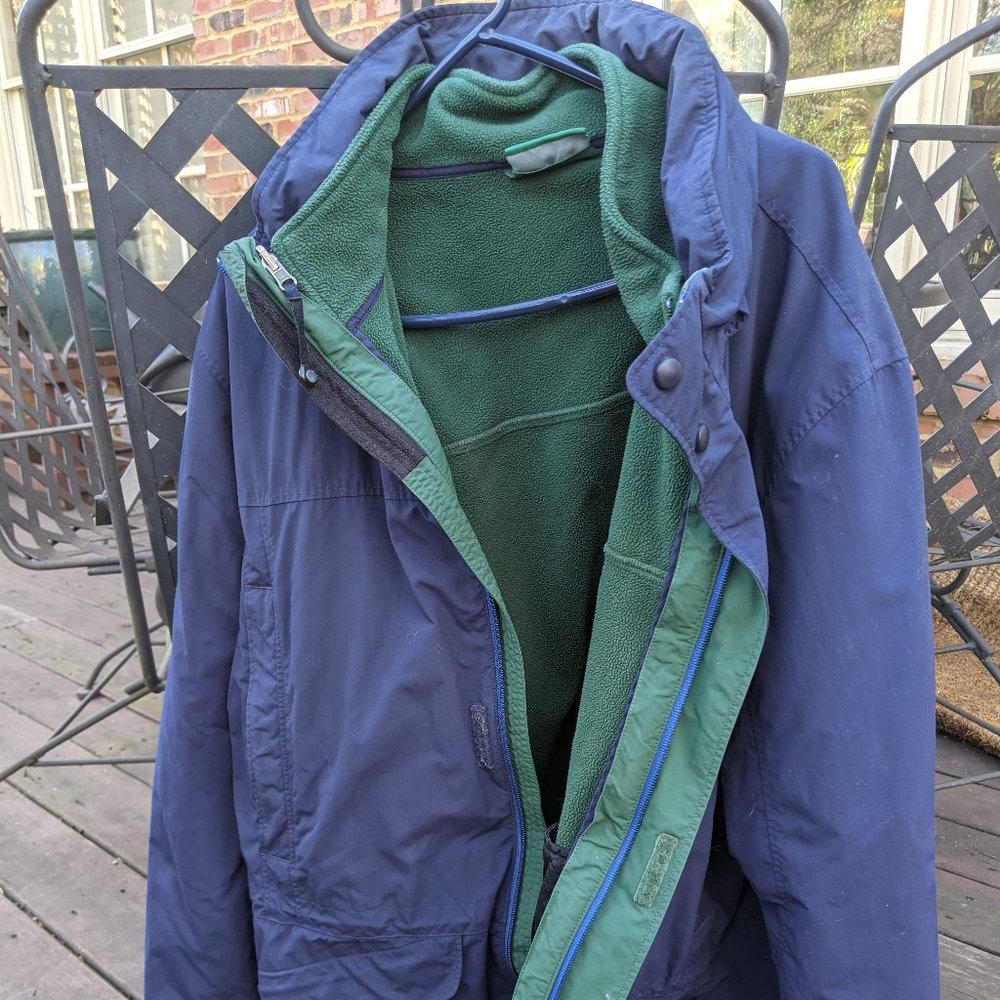 LL Bean Blue Jacket w/ Detachable Inner Lining XL